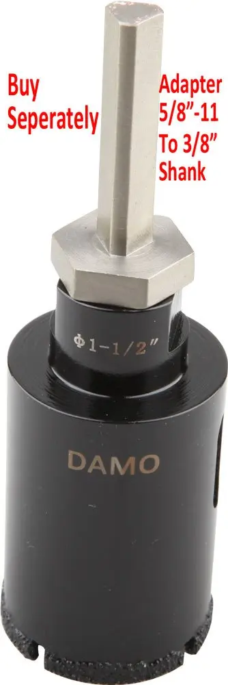 DAMO 3/4 inch Diamond Core Drill Bit for Porcelain, Ceramic, Tile, Quartzite, Granite, Marble, Stone & Brick | 20mm Diameter, Vacuum Brazed Tech - view 2
