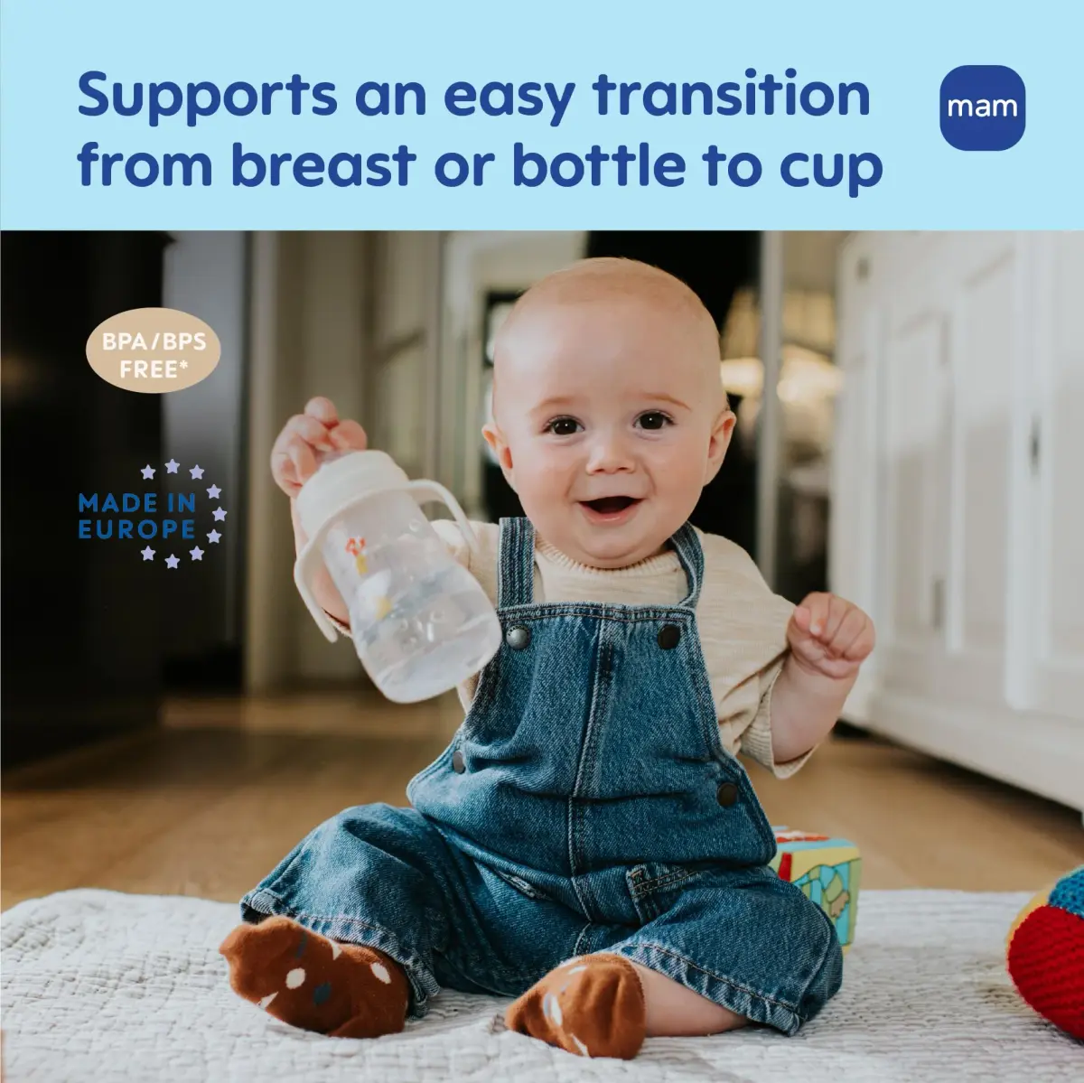 MAM Trainer Sippy Spill-Proof Cup 237ml (8 oz) | Transition Cup 4+ Months - view 3
