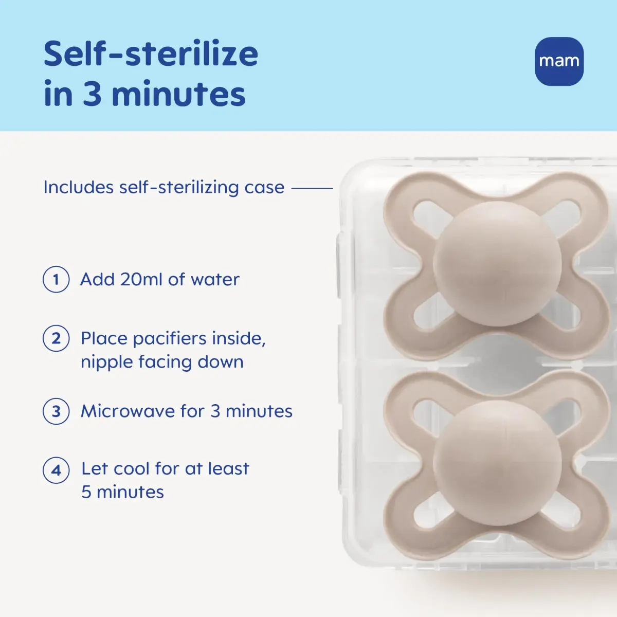 MAM Original Start Baby Pacifiers 0-3 Months SkinSoft Silicone, 2 Pack | Developed with Orthodontists - view 4