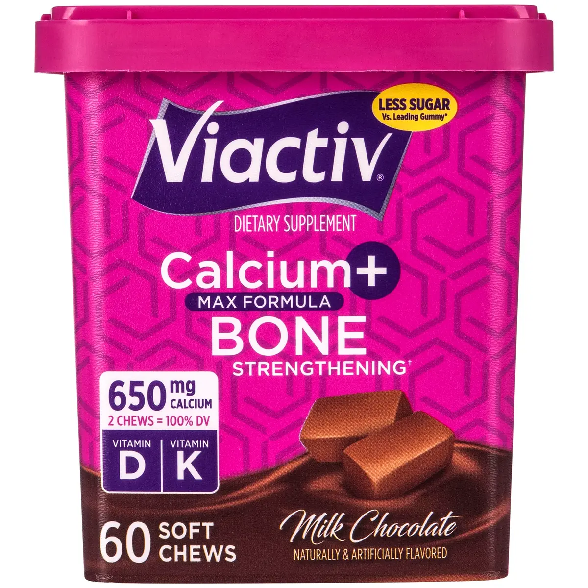 Viactiv Calcium + Vitamin D Soft Chews 60 Count | Milk Chocolate for Bone Support in India - main product image