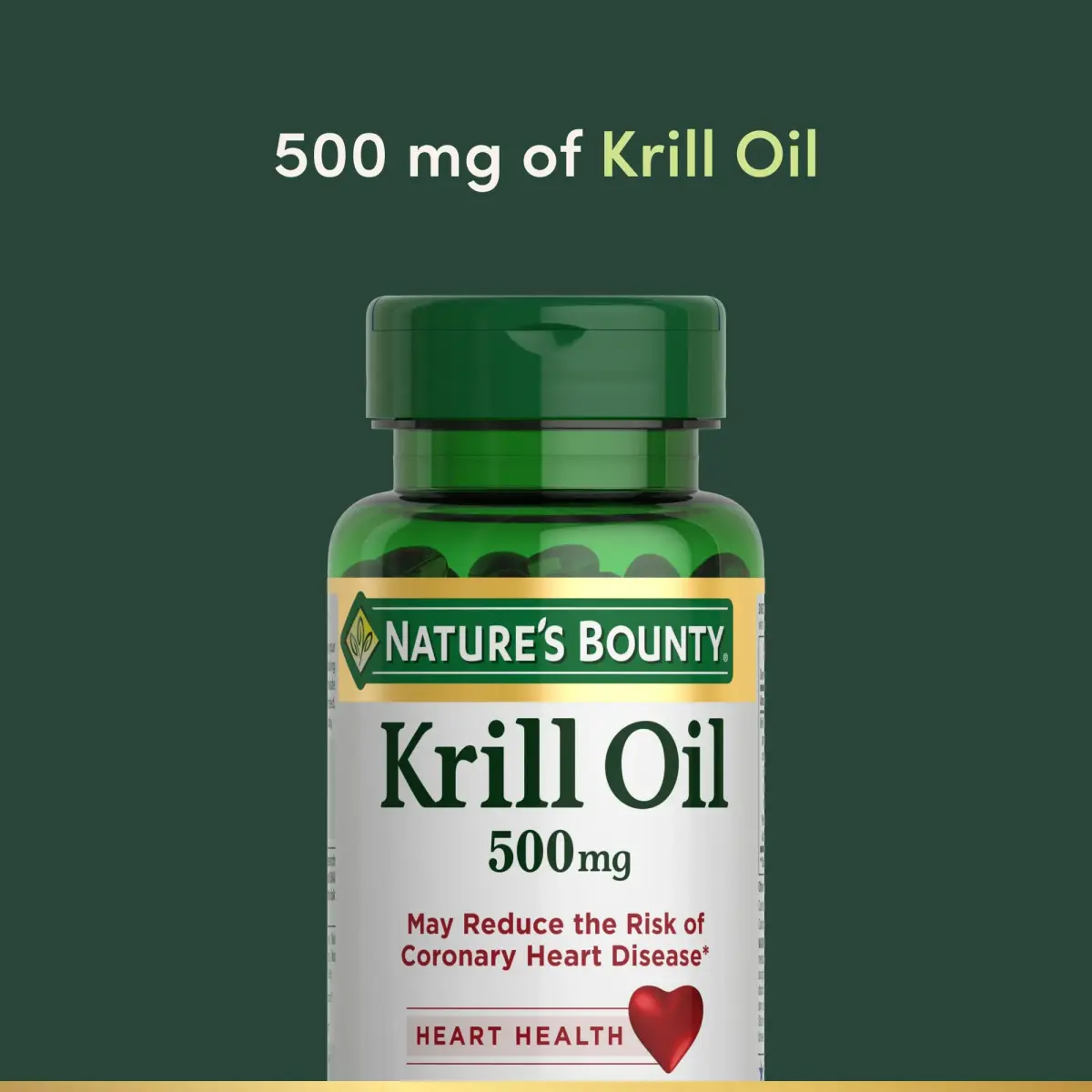 Nature's Bounty Krill Oil Heart Health 500mg 30 Count Softgels | Supports Cardiovascular Wellness - view 3