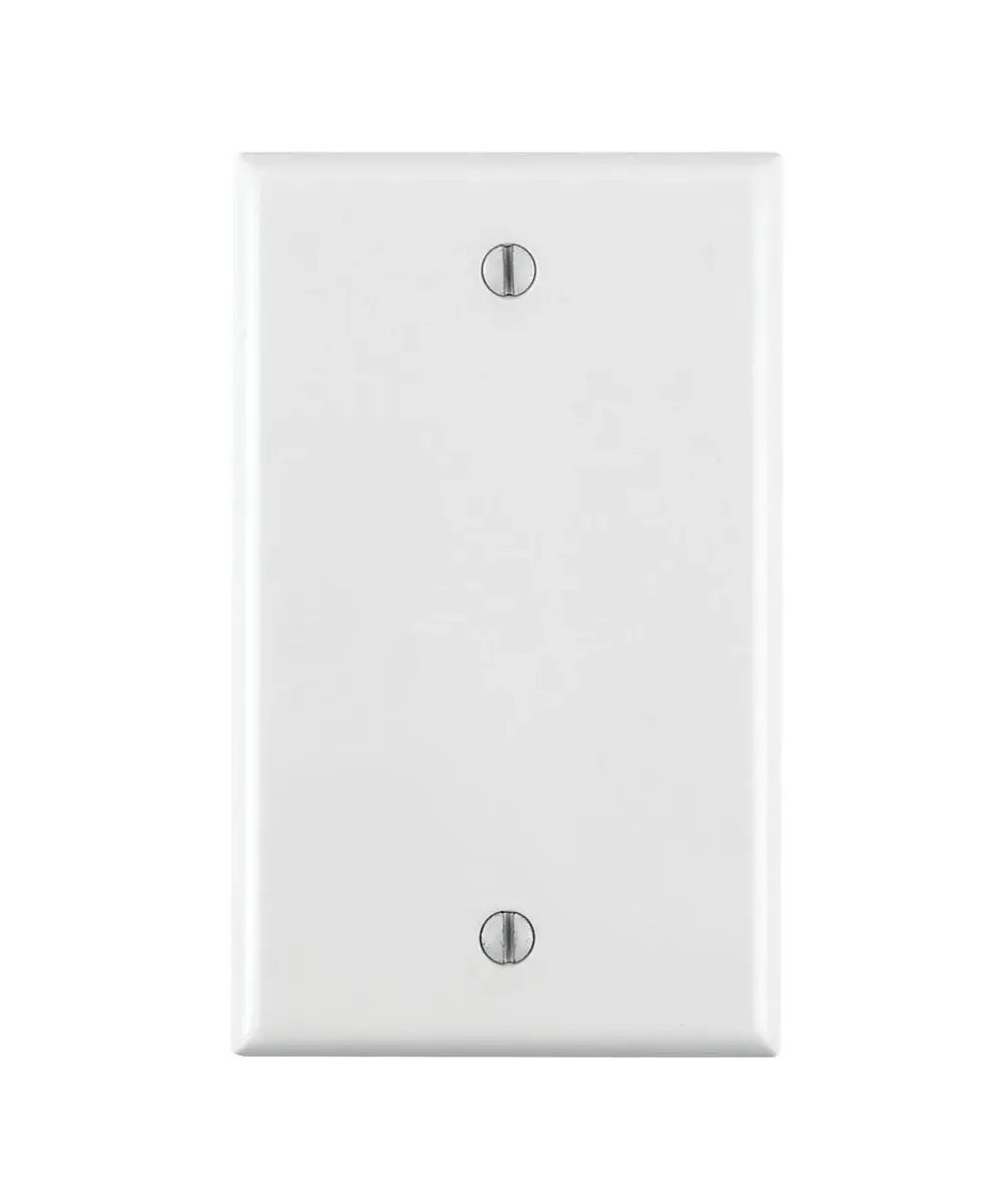 Leviton 80714-W 1-Gang Blank Wallplate, Standard Size, Thermoplastic Nylon, 25-Pack, White | Box Mount Decorator Style - main product image