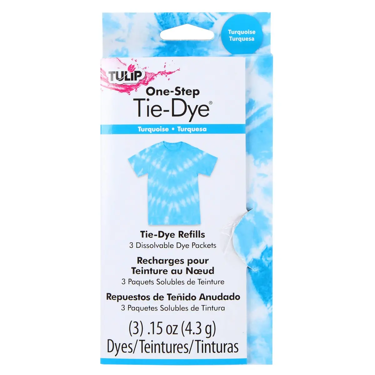 Tulip One-Step Tie-Dye Kit Dye Refill Packs, Turquoise, 12 fl oz (3 x 4 fl oz) | Concentrated Formula Dye - main product image