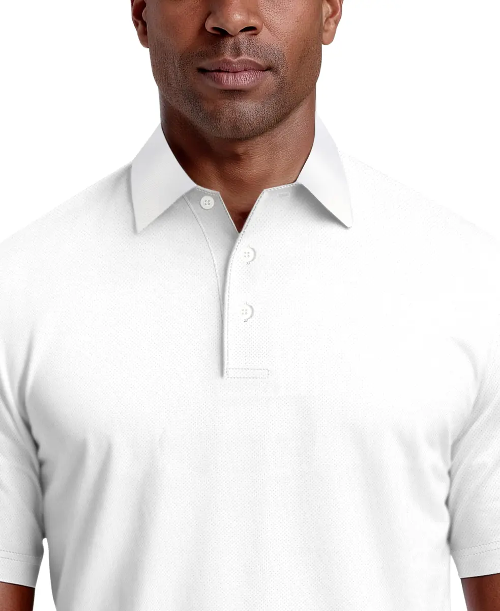 PGA TOUR Men's Airflux Short Sleeve Golf Polo-Shirt | Moisture-Wicking, UPF 15, White, M - view 3