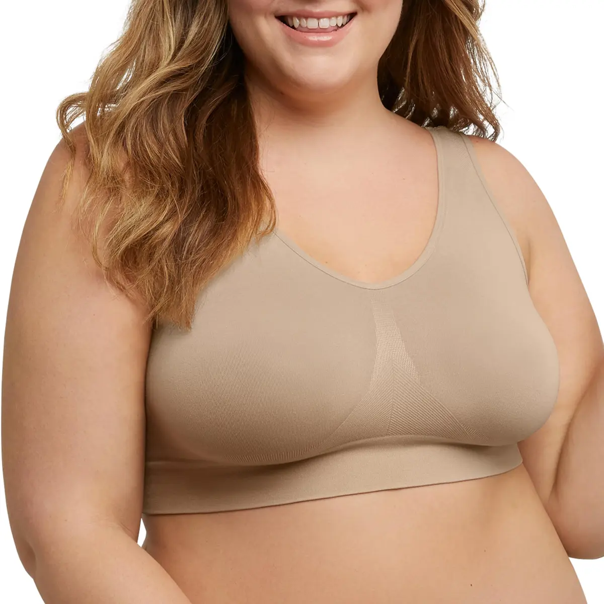 JUST MY SIZE Women's Pure Comfort Plus Size Mj1263 Bras, Nude (3X-Large US) | Seamless, Light Support & Moisture-Wicking - main product image