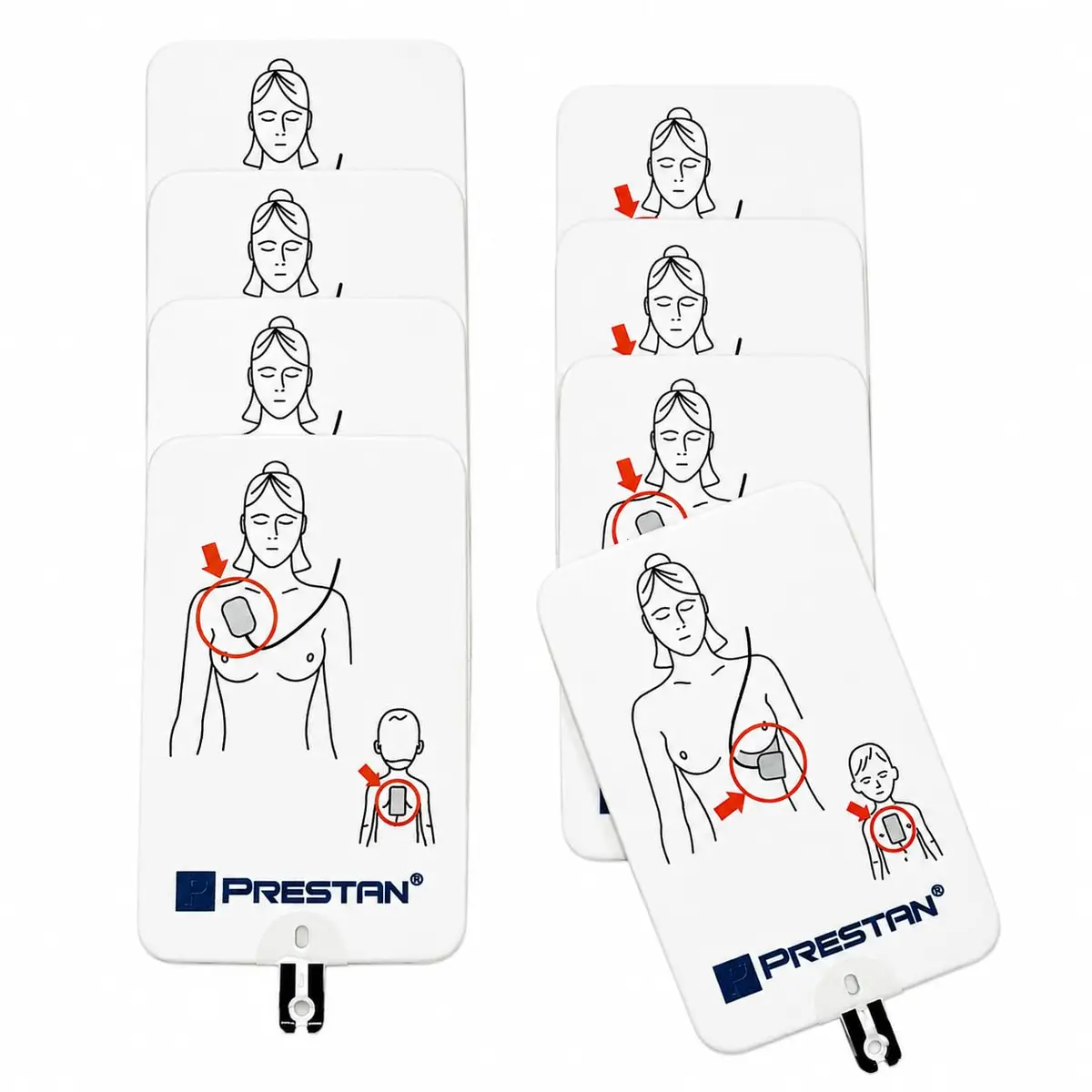 Prestan AED Training Pads Adult, 4-Pack | Reusable Silicone Adhesive for CPR Training - main product image