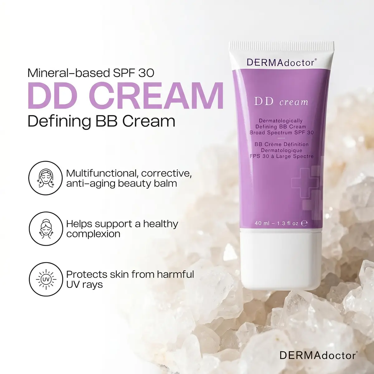 DERMAdoctor DD Cream Tinted Mineral Moisturizer SPF 30 | Hydrating, Sheer Coverage, Mineral Based Face Primer (110 words) - view 7