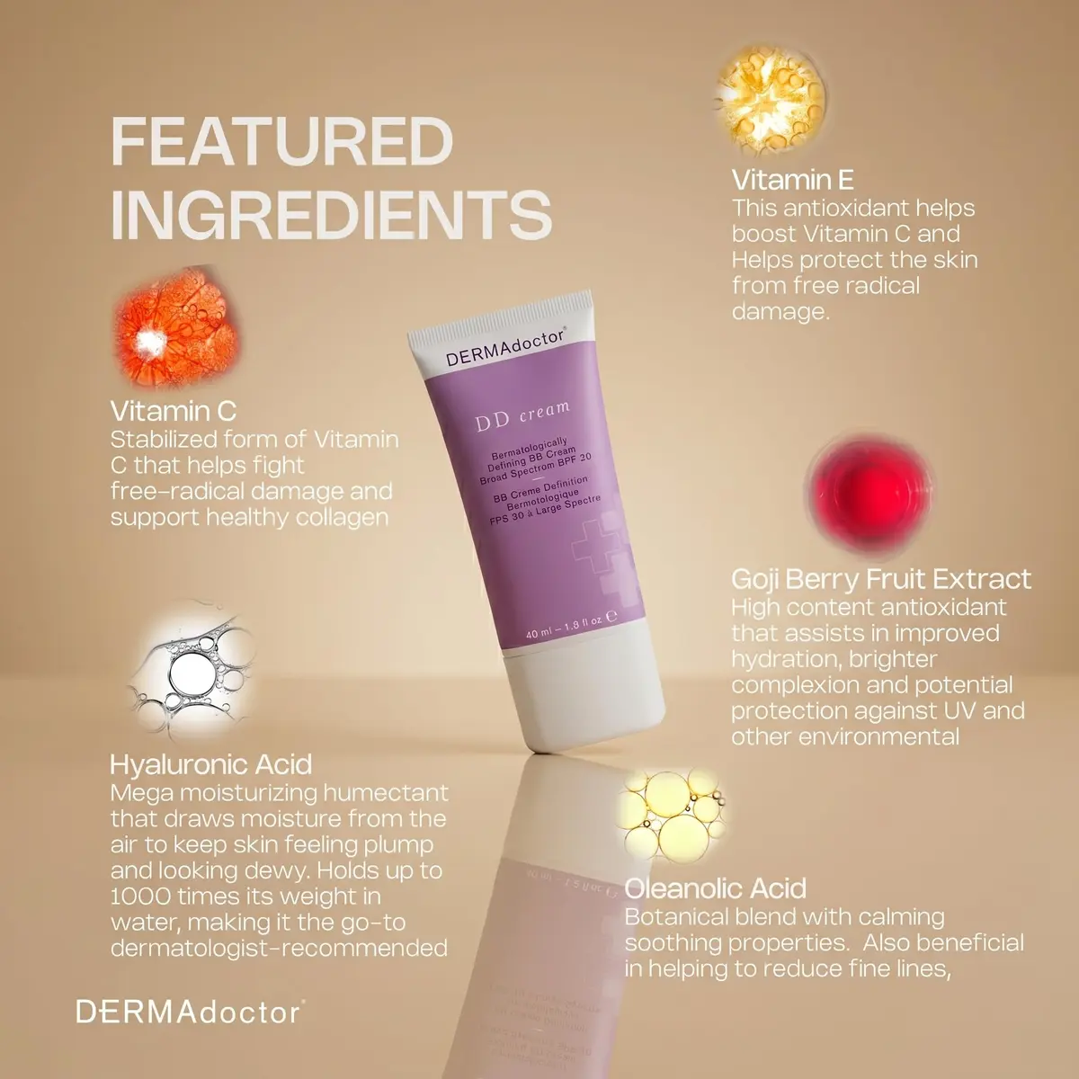 DERMAdoctor DD Cream Tinted Mineral Moisturizer SPF 30 | Hydrating, Sheer Coverage, Mineral Based Face Primer (110 words) - view 8