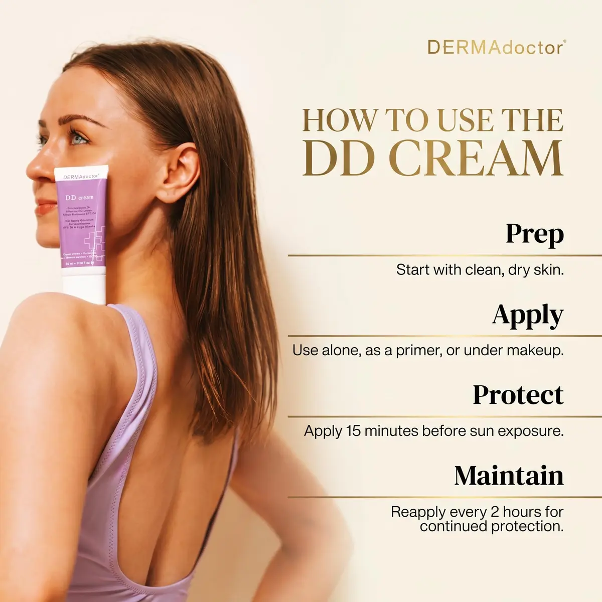 DERMAdoctor DD Cream Tinted Mineral Moisturizer SPF 30 | Hydrating, Sheer Coverage, Mineral Based Face Primer (110 words) - view 2