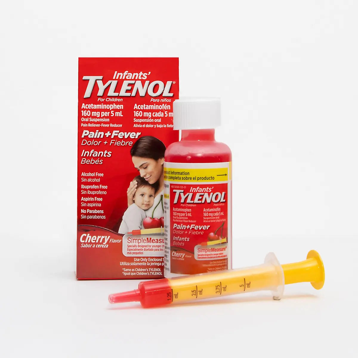 Tylenol Infants' Acetaminophen Oral Suspension Cherry Flavor 2 fl. oz (59 ml) | #1 Pediatrician-Recommended Pain & Fever Relief - view 8