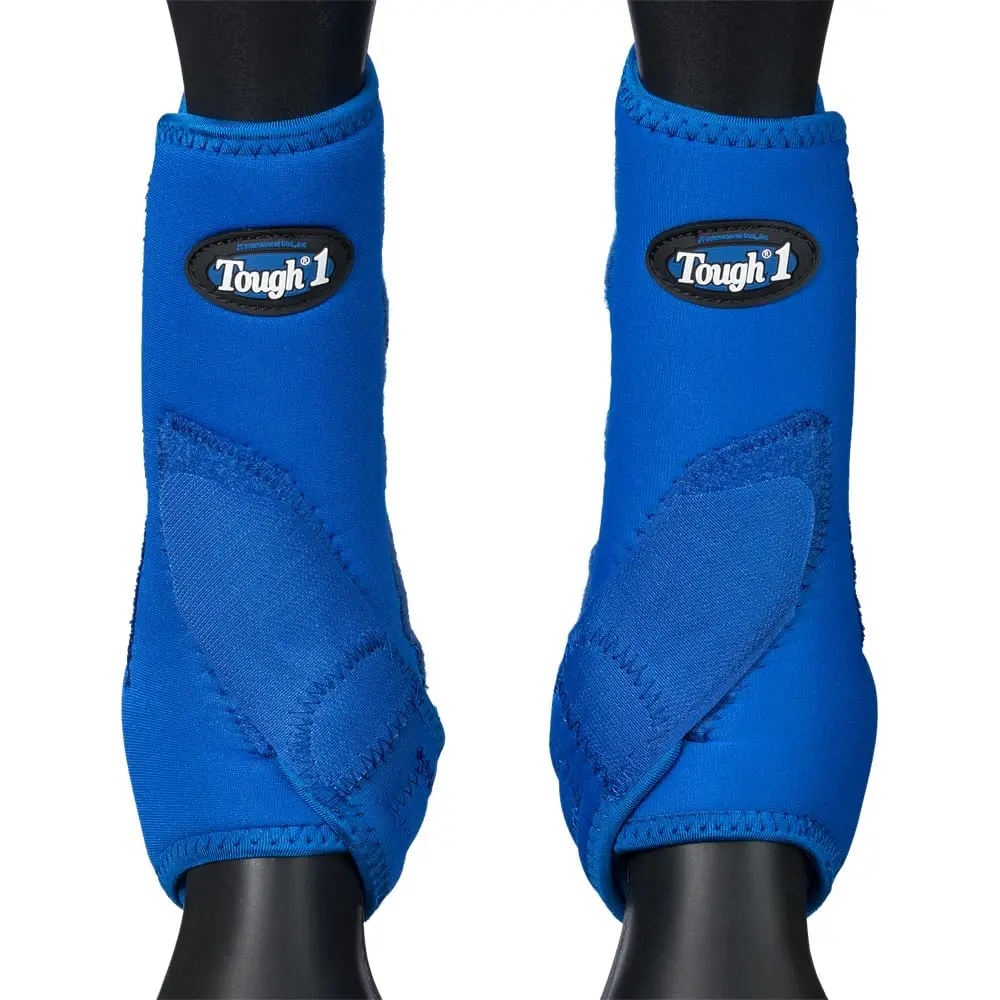 Tough 1 Economy Vented Front Sport Boots, Royal Blue, Medium | Contoured neoprene horse boots with quick grip tabs - view 2
