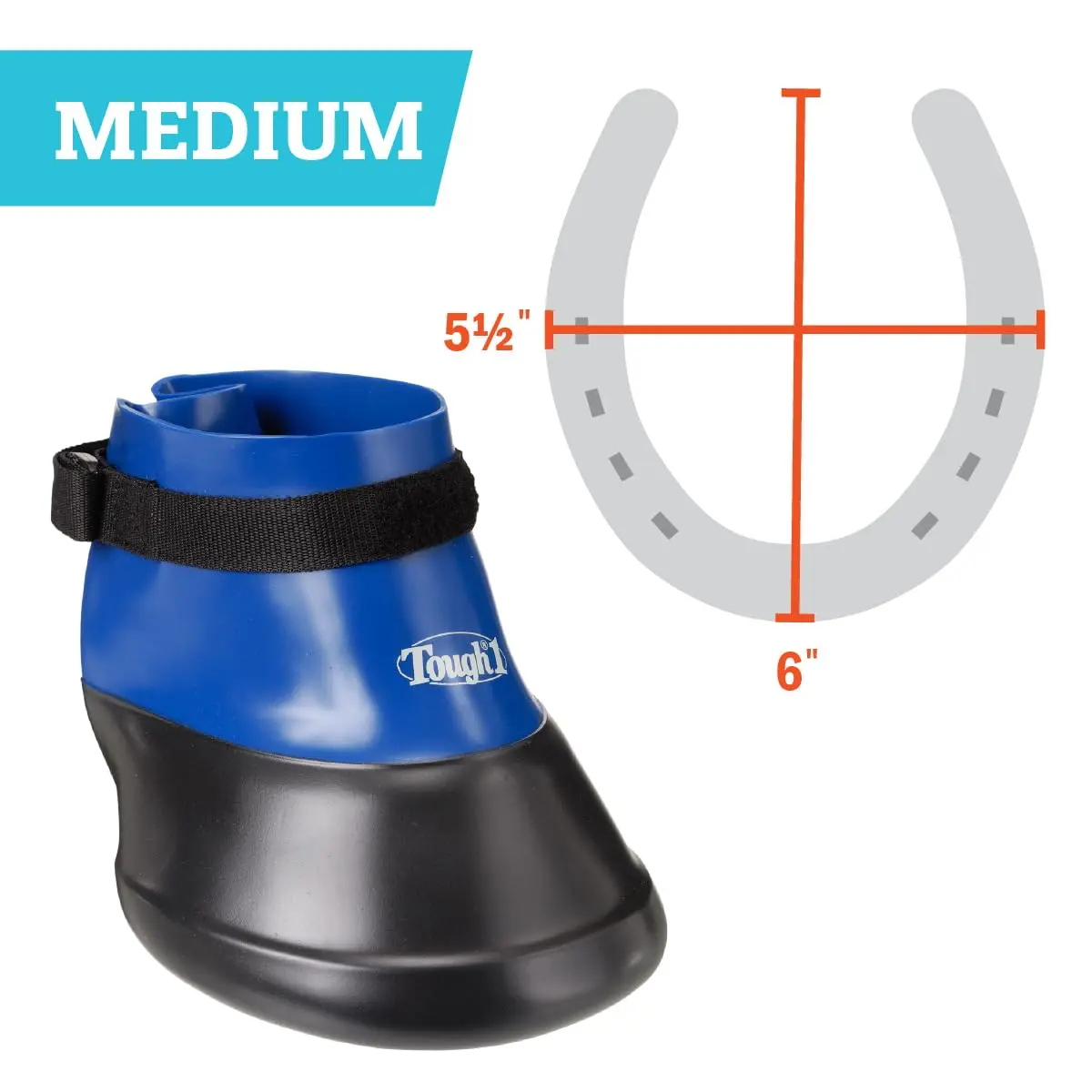 Tough 1 Hoof Saver Boot, Royal Blue, Medium | Triple Layer Foot Protection for Horses - view 2