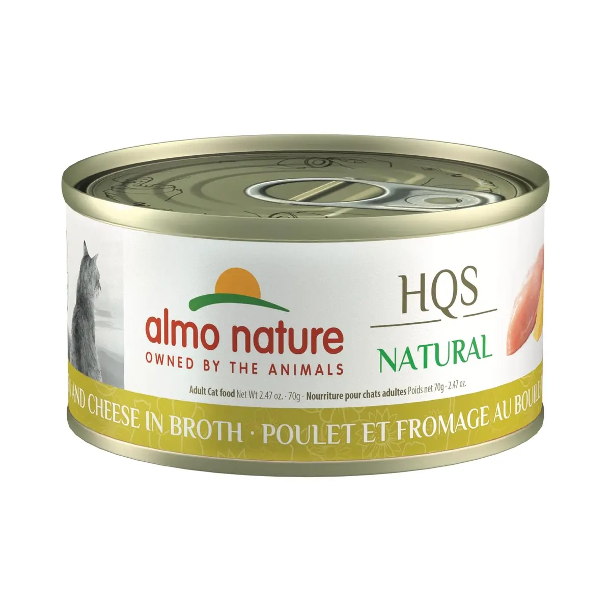 Almo Nature HQS Natural Wet Cat Food Chicken & Cheese 2.47 oz | Grain-Free, All-Natural, High Digestibility - main product image
