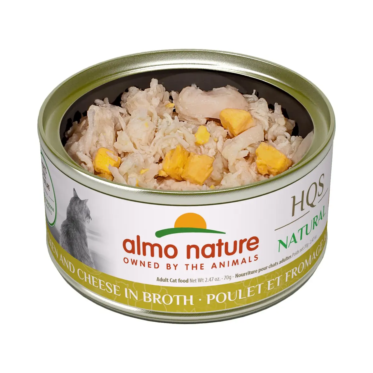 Almo Nature HQS Natural Wet Cat Food Chicken & Cheese 2.47 oz | Grain-Free, All-Natural, High Digestibility - view 3