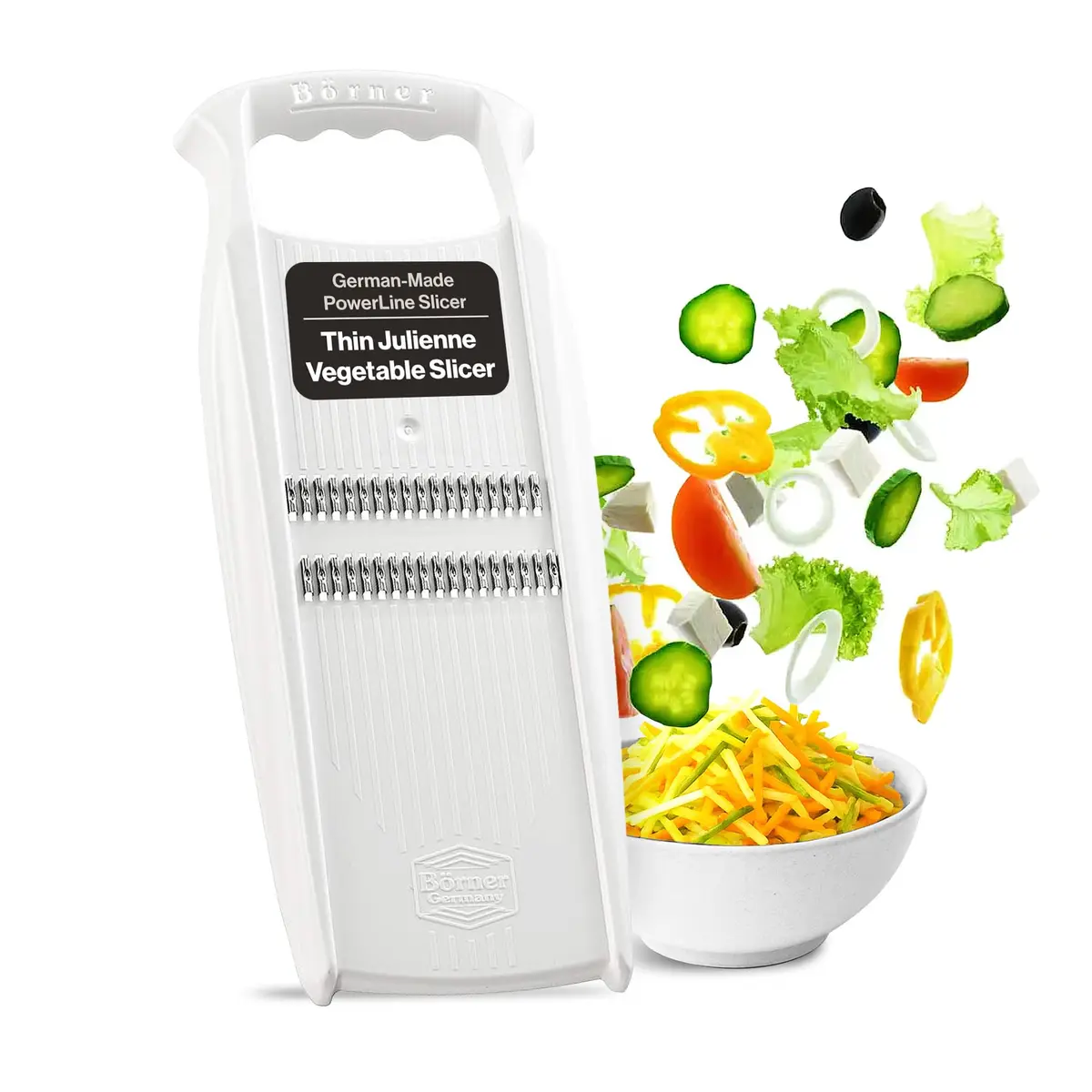 Swissmar Börner PowerLine Thin Julienne Vegetable Slicer | Precision Mandoline for Potatoes & Zucchini (4.3⭐, 940 reviews, <span class="inline-flex items-baseline"><span class="inr-rupee" aria-hidden="true">₹</span><span class="inr-amount">4,330</span></span>) in India - main product image