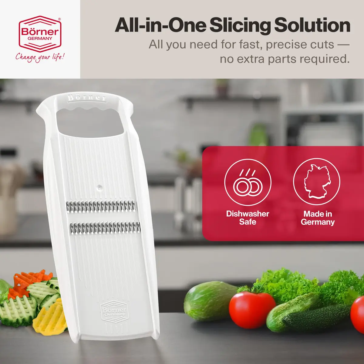 Swissmar Börner PowerLine Thin Julienne Vegetable Slicer | Precision Mandoline for Potatoes & Zucchini (4.3⭐, 940 reviews, <span class="inline-flex items-baseline"><span class="inr-rupee" aria-hidden="true">₹</span><span class="inr-amount">4,330</span></span>) in India - view 2