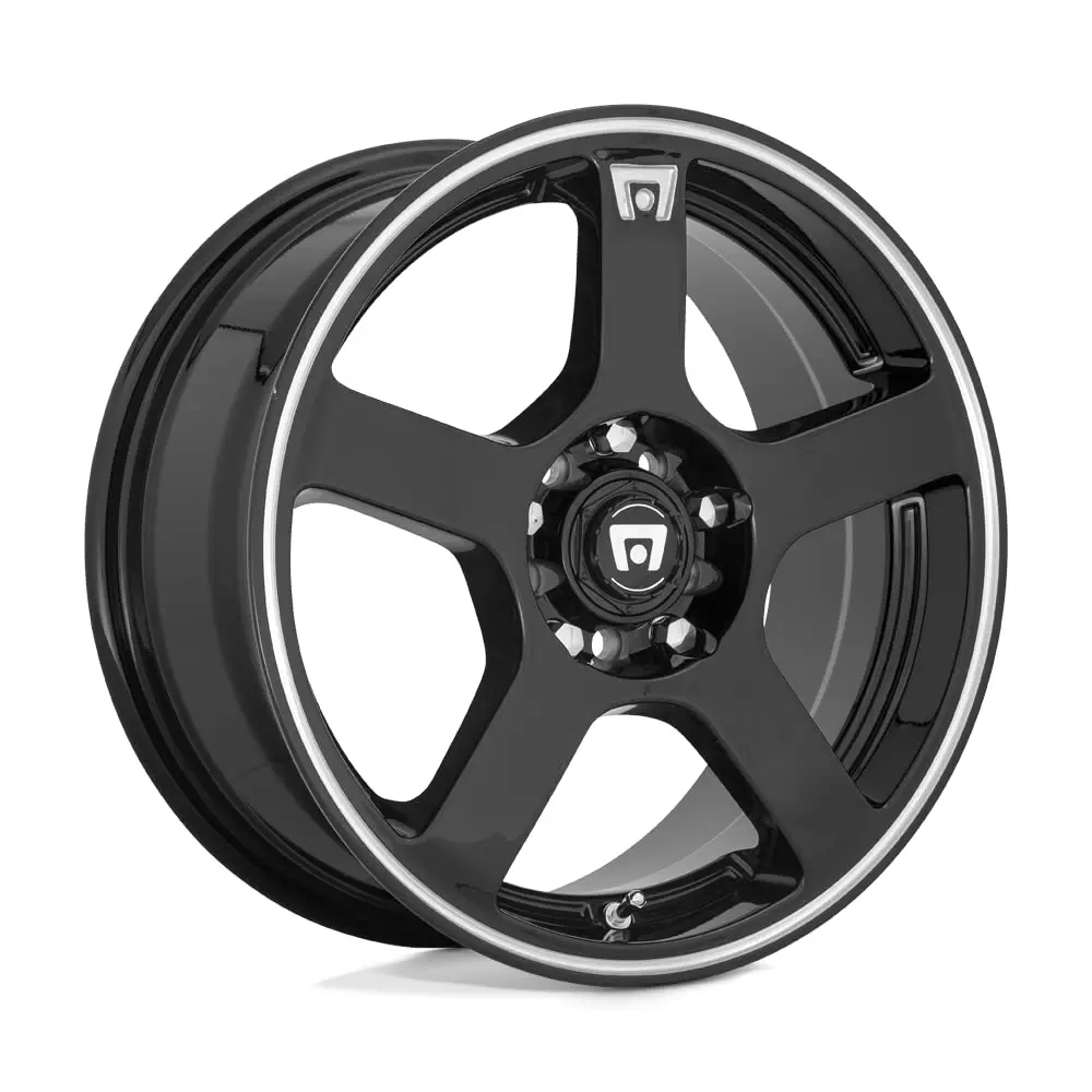 Motegi MR116 FS5 16x7 5x100/4.5 5.57 40mm Gloss Black Machined Flange | Performance Racing Wheel - main product image