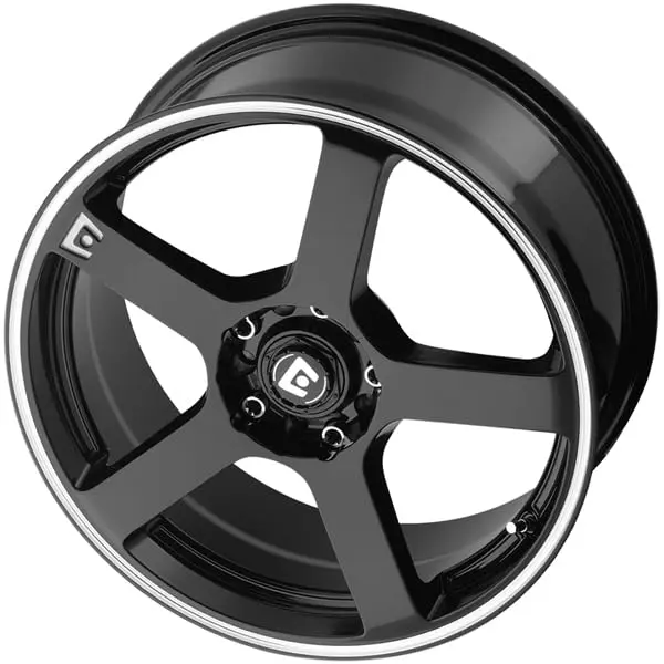 Motegi MR116 FS5 17x7 Aluminum Wheel 5x112/4.5 40mm Gloss Black Machined - view 2