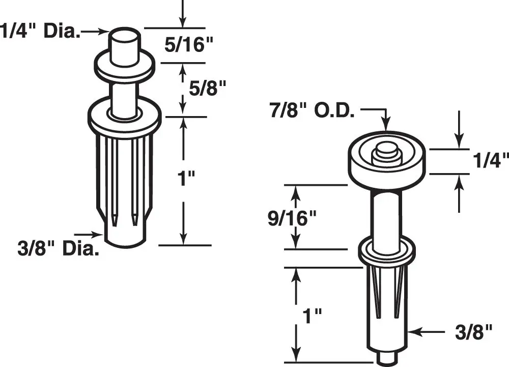 PRIME-LINE N 7266 Bi-Fold Door Top Pivot and Guide Wheel (2 Pack) | 1.9 cm (0.75 in) Diameter - view 2