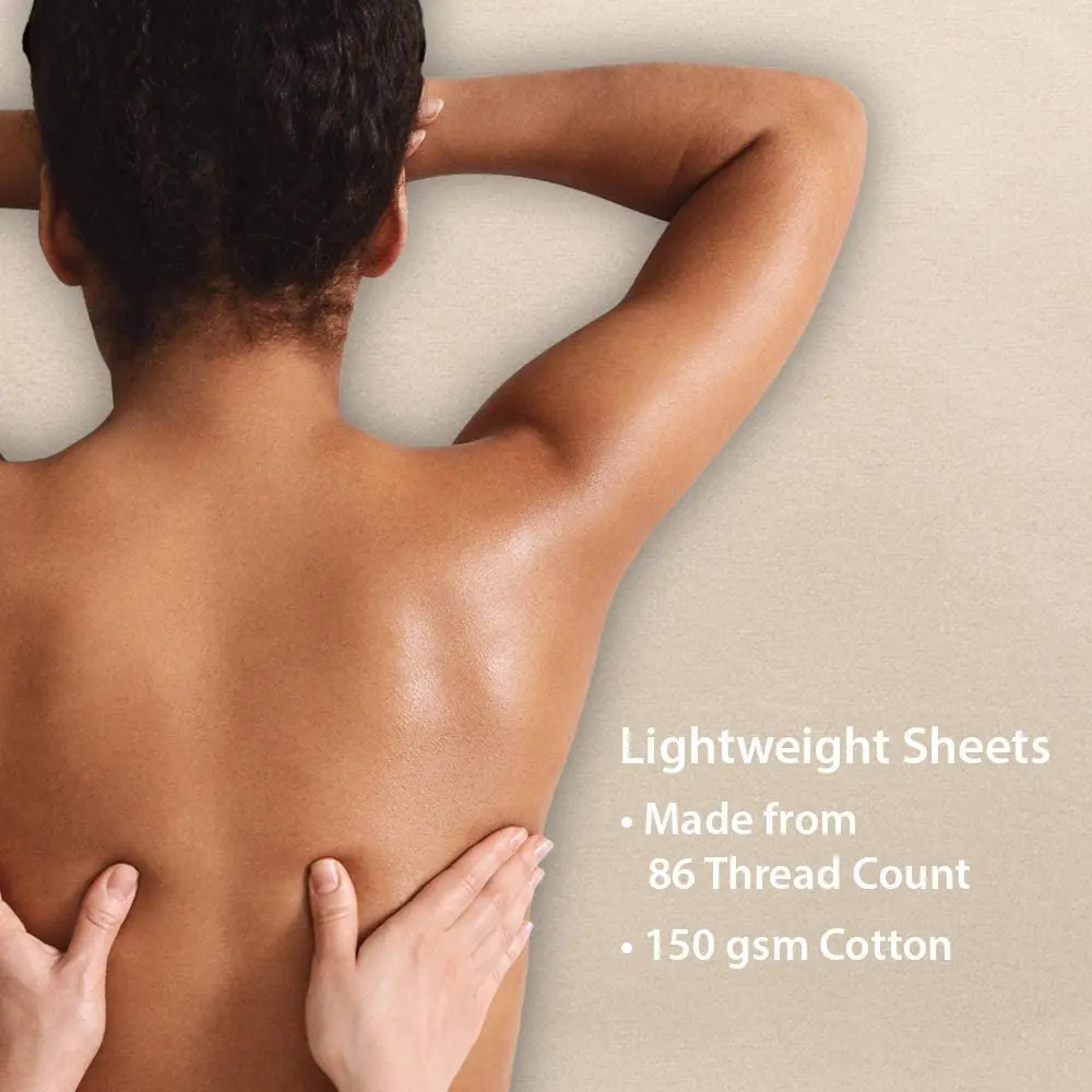 ForPro Premium Flannel 3-Piece Massage Sheet Set, Natural | Soft Cotton, Durable & Snug Fit for Massage Tables - view 6