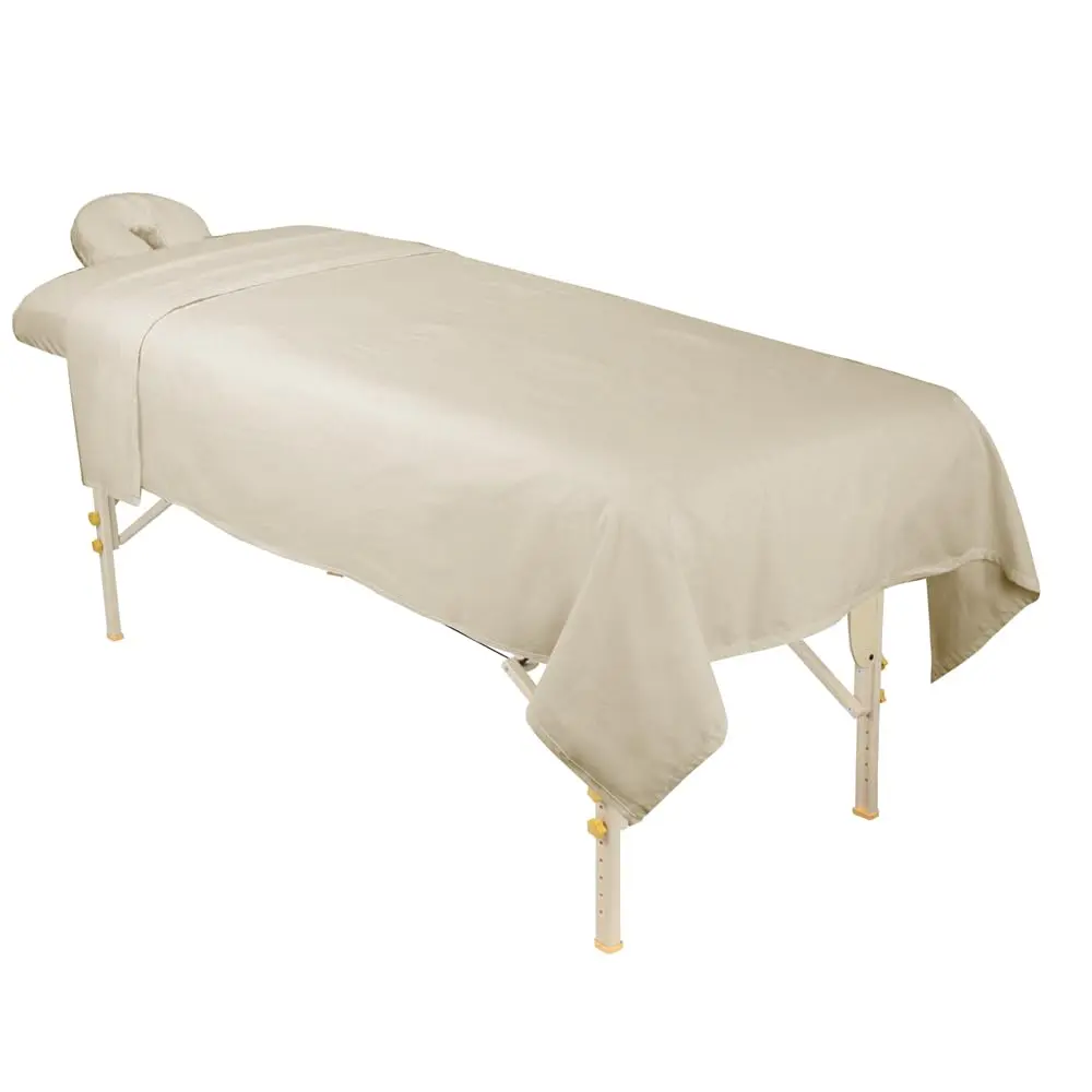 ForPro Premium Flannel 3-Piece Massage Sheet Set, Natural | Soft Cotton, Durable & Snug Fit for Massage Tables - view 3