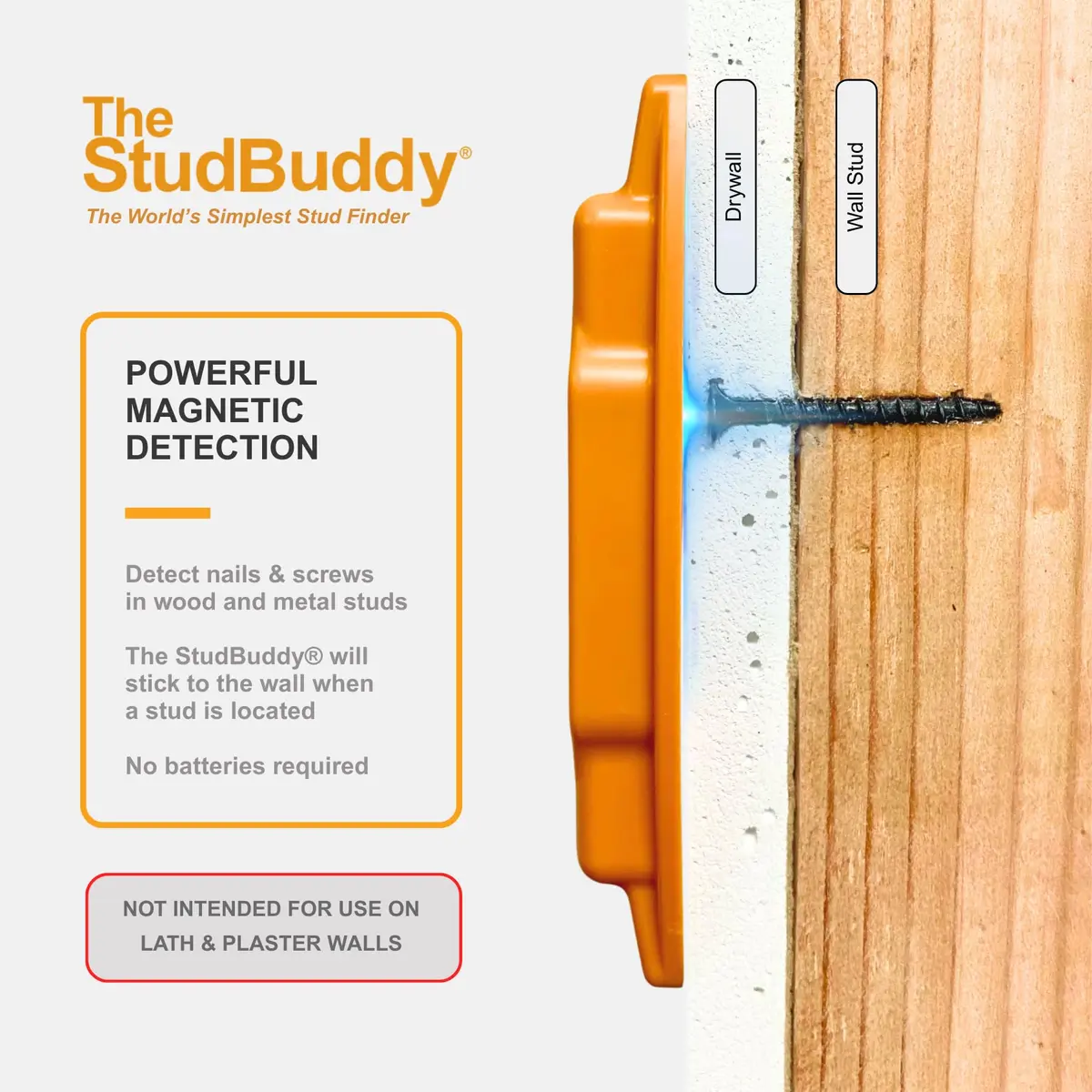 The StudBuddy Magnetic Stud Finder 1pack | Made in USA for drywall & wood - view 4