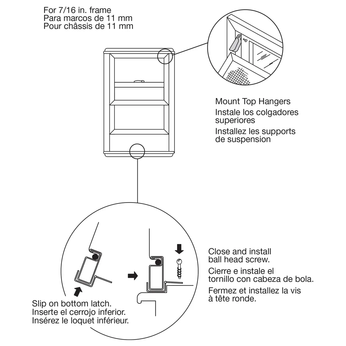 PRIME-LINE L 5770 Screen Hanger and Latch Set 1.07 cm (0.4375 inch) | Secure Screen Frames in Wooden Window Frames - view 3