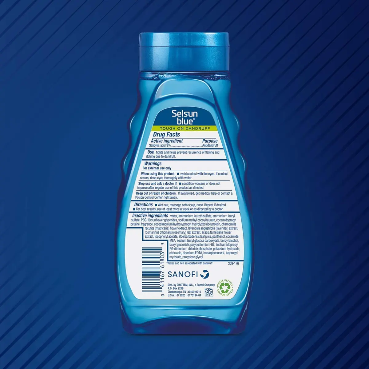 Selsun Blue Shampoo Naturals Dandruff Itchy Dry Scalp 325ml | Moisturizes & Relieves Flakes - view 3