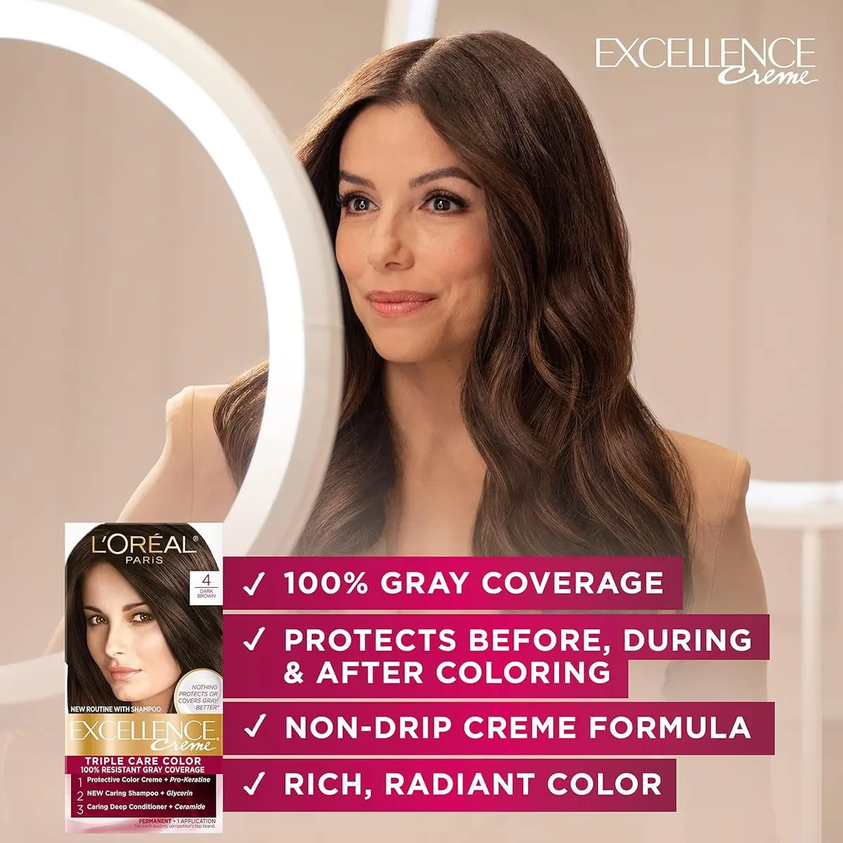 L'Oreal Paris Excellence Creme Permanent Hair Color 8 Medium Blonde | 2 Kit Pack, Rich Radiant Color - view 2