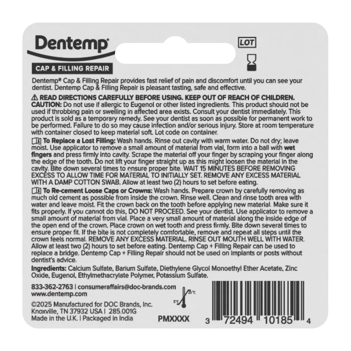 Dentemp Maximum Strength Dental Repair Kit 2.2G | Instant Pain Relief & Crowns Fix - view 2