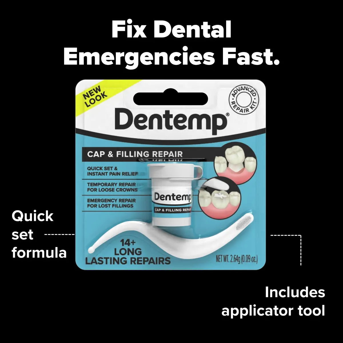 Dentemp Maximum Strength Dental Repair Kit 2.2G | Instant Pain Relief & Crowns Fix - view 4