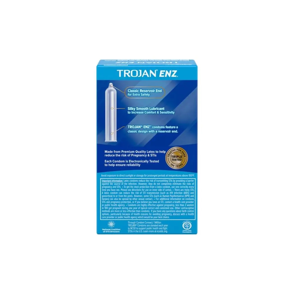 Trojan Enz Condoms Lubricants 36 Count | Classic Latex with Reservoir Tip for Comfort - view 2