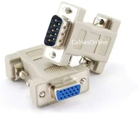 CablesOnline DB9 Male to HD15 VGA Female Adapter | Connects Video Out to VGA Monitor - view 2