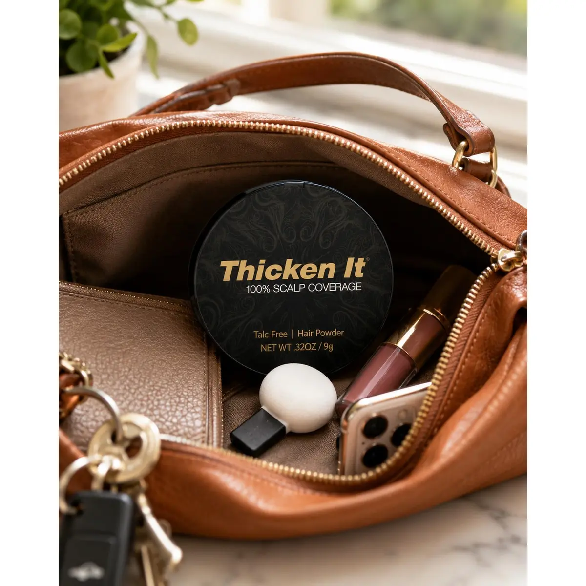 Thicken It 100% Scalp Coverage Hair Powder Black | Water-Resistant, Talc-Free, 0.32 oz - view 8