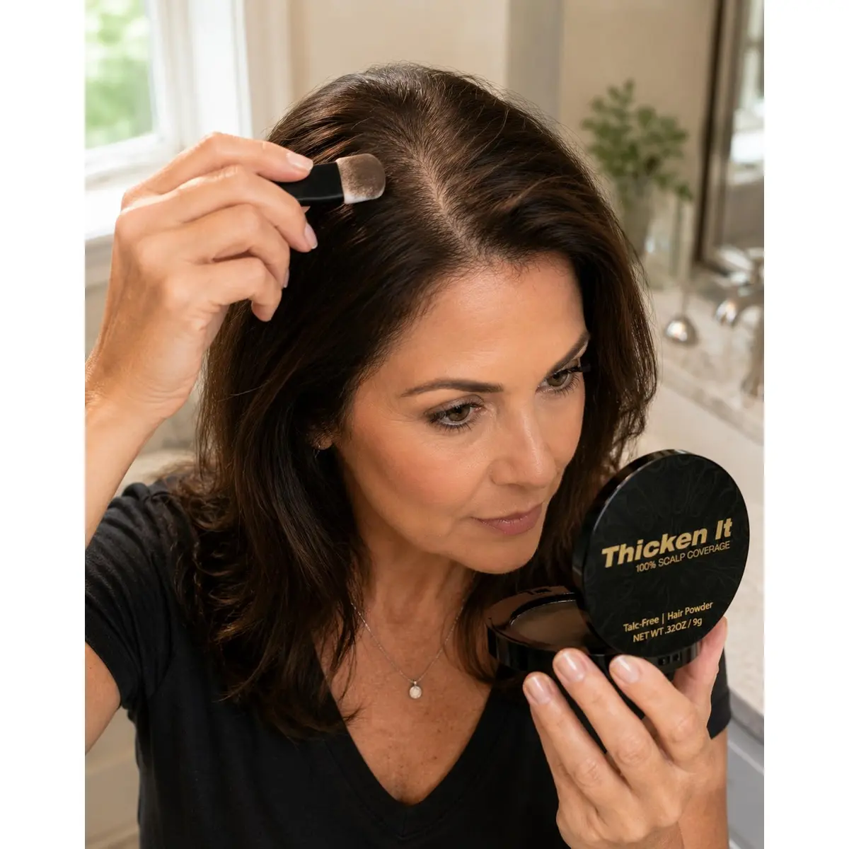 Thicken It 100% Scalp Coverage Hair Powder Black | Water-Resistant, Talc-Free, 0.32 oz - view 9