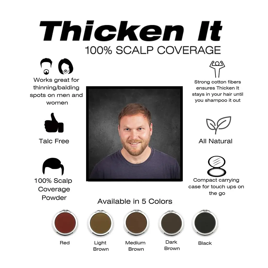 Thicken It 100% Scalp Coverage Hair Powder Black | Water-Resistant, Talc-Free, 0.32 oz - view 4