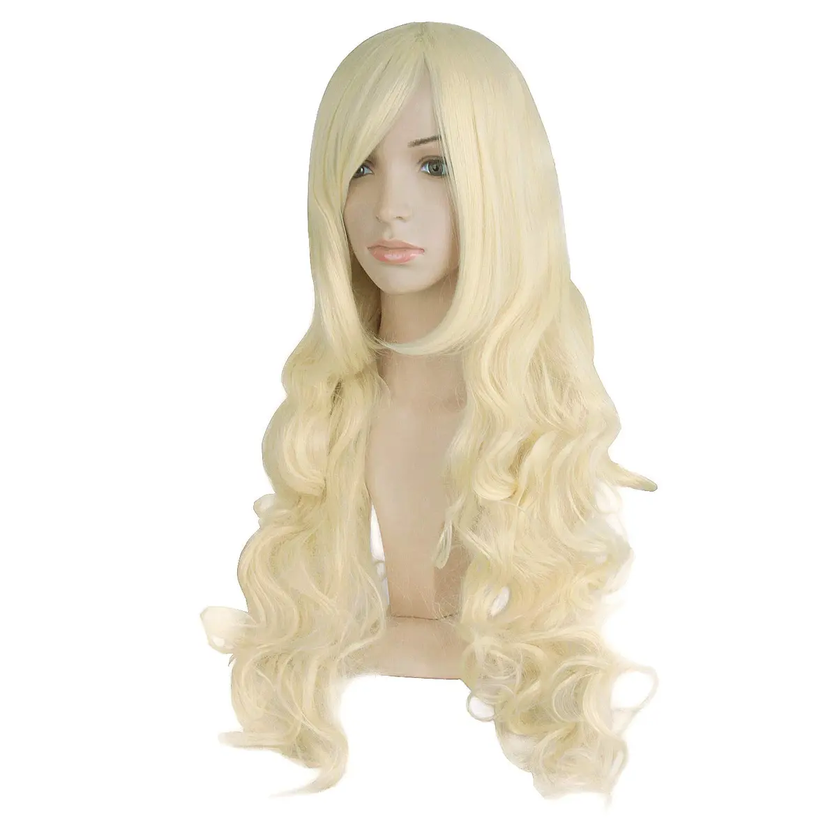 MapofBeauty 32 Inch Spiral Curly Cosplay Wig, Light Blonde | Heat Resistant Synthetic Hair - view 3