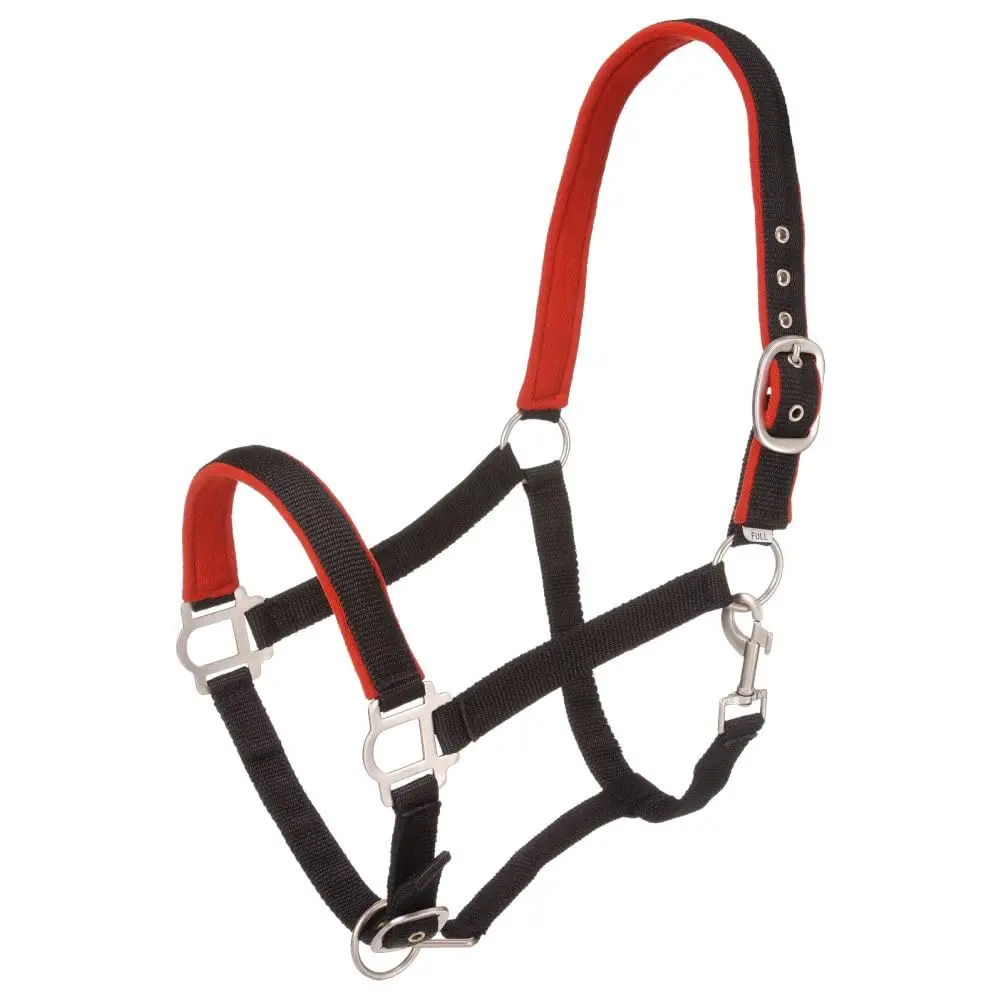 Tough 1 Padded Horse Halter with Satin Hardware | Durable Nylon, Adjustable Fit, Elegant Satin Finish - main product image