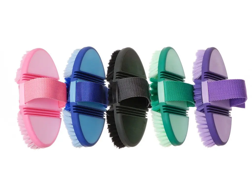 Tough 1 Great Grips Flex Finishing Brush - Royal Blue/Light Blue | Perfect for Horse Grooming - main product image
