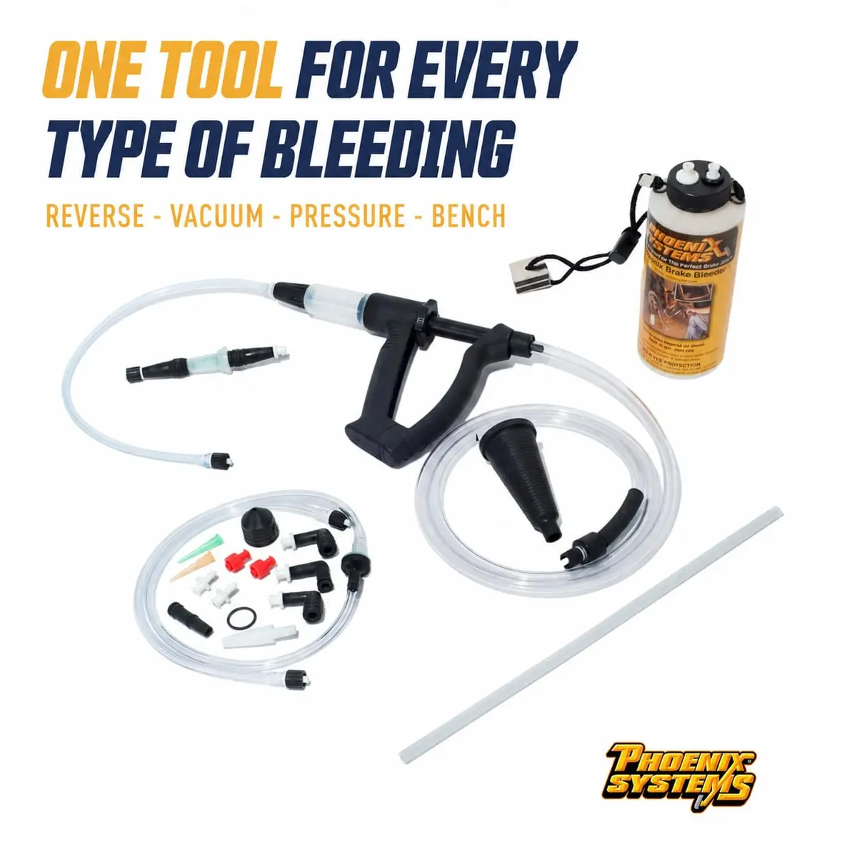 Phoenix Systems V-12 Medium Duty Brake & Clutch Bleeder Kit | Reverse Bleeding Technology for Fast Brake Service - view 2