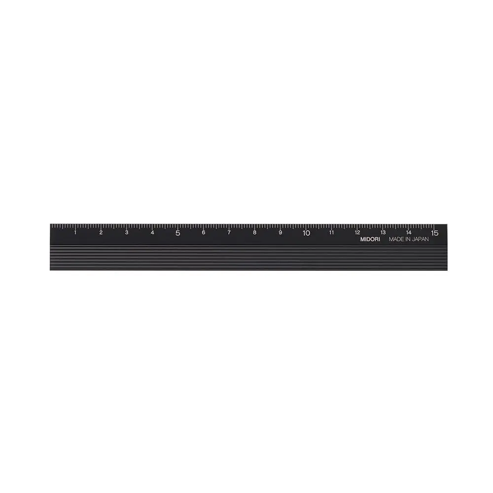 Midori Aluminium Ruler 15cm Black | Classic Drafting Tool for Precision Measurement - view 2