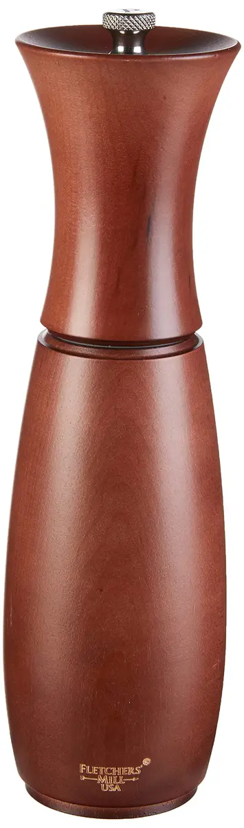 Fletchers' Mill Border Grill Pepper Mill, Walnut Stain - 8 Inch, Adjustable Coarseness Fine to Coarse | Made in USA - main product image