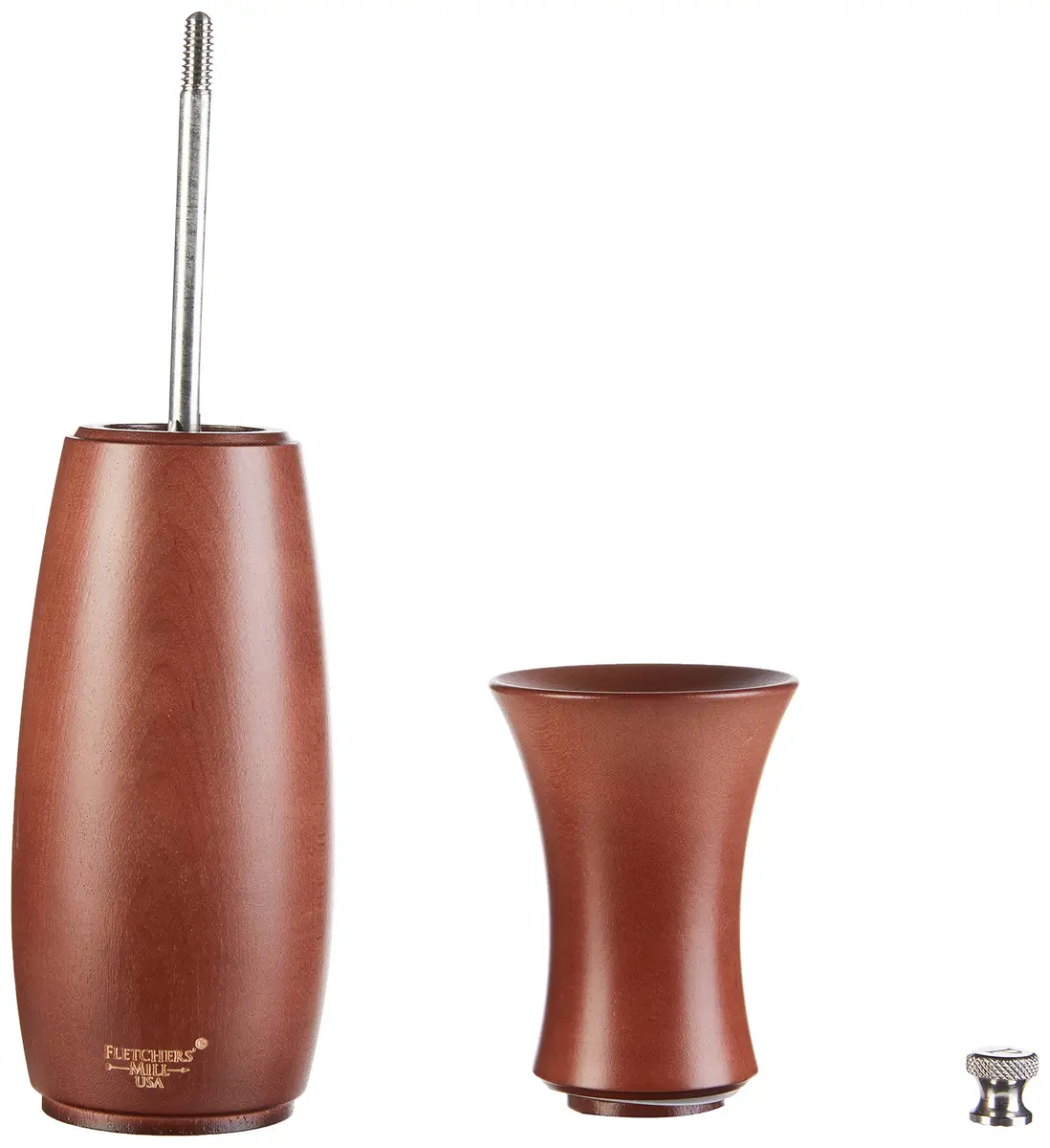 Fletchers' Mill Border Grill Pepper Mill, Walnut Stain - 8 Inch, Adjustable Coarseness Fine to Coarse | Made in USA - view 2