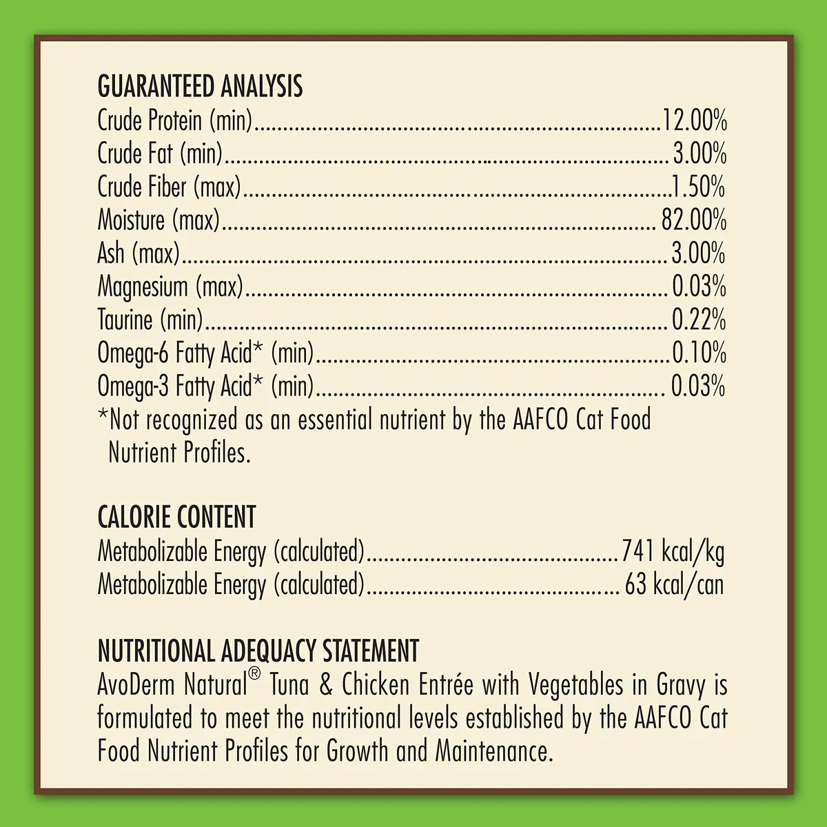 AvoDerm Natural Grain Free Tuna & Chicken Entrée with Vegetables Wet Cat Food 3 oz | Supports Healthy Skin & Coat - view 6