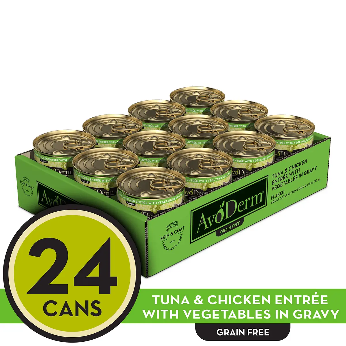 AvoDerm Natural Grain Free Tuna & Chicken Entrée with Vegetables Wet Cat Food 3 oz | Supports Healthy Skin & Coat - view 2