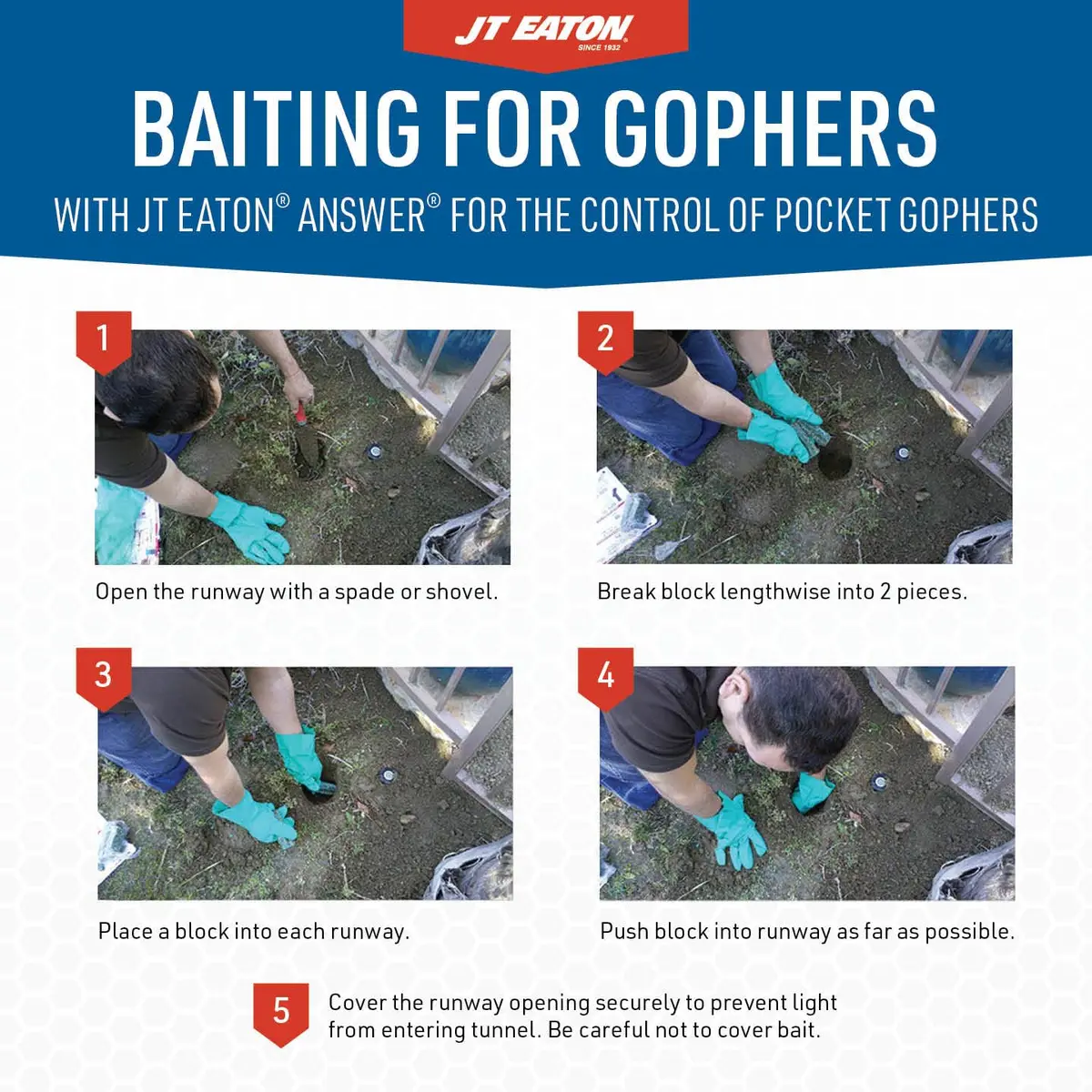 JT Eaton Answer Pocket Gopher Rodenticide Bait, 16 oz | Moisture-Resistant Anticoagulant for Gophers in India - view 3