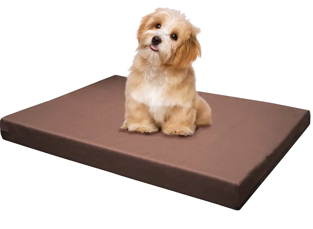 Dogbed4less Memory Foam Dog Bed 29x18x3 Brown | Support & Waterproof Comfort - main product image