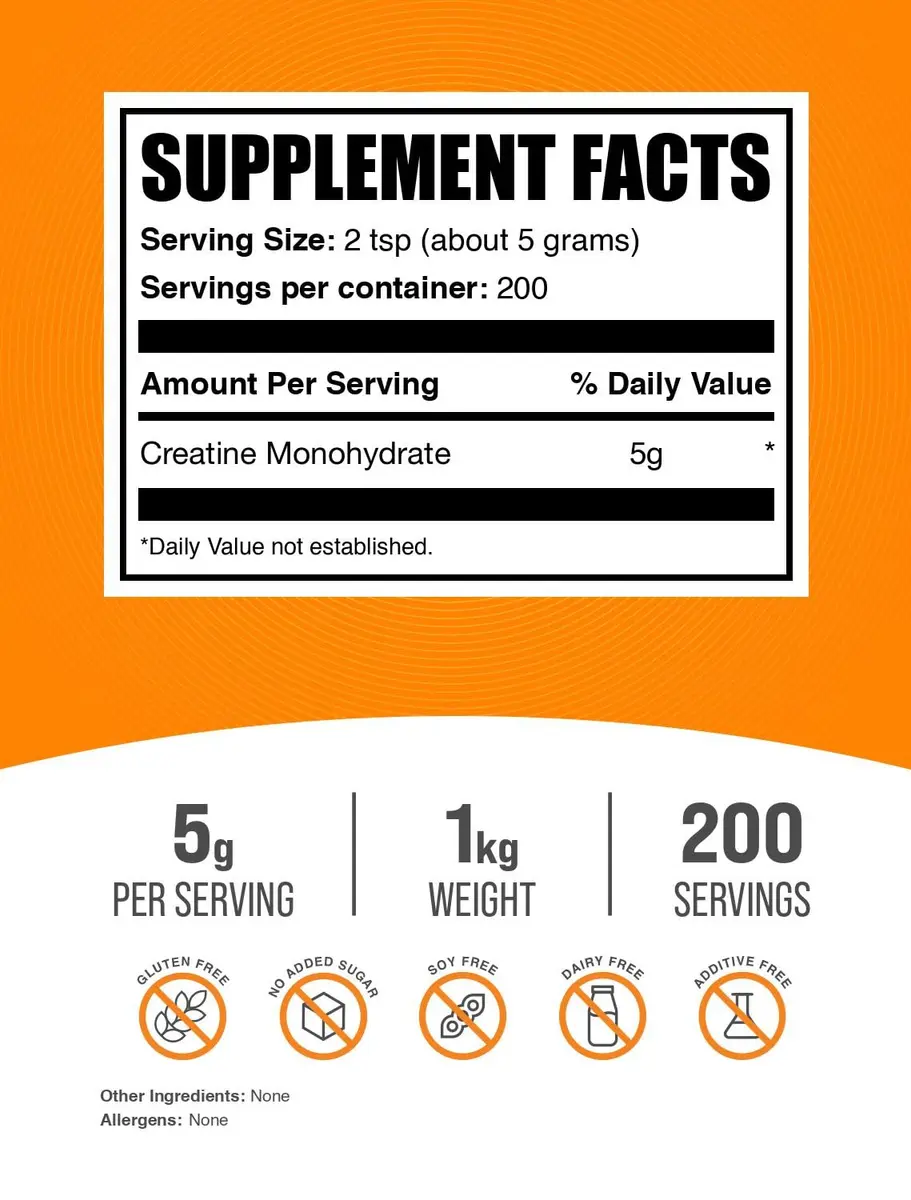 BulkSupplements Creatine Monohydrate Powder 2.2 lb | Micronized, Unflavored, Gluten Free for Muscle & Strength - view 2