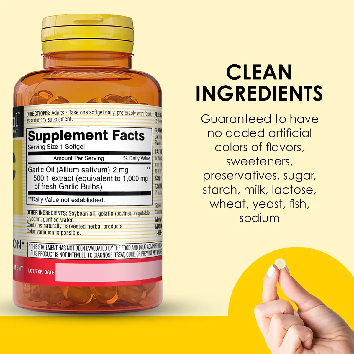 MASON NATURAL Garlic Oil Softgels 300-Day Supply | Supports Heart & Circulatory Health - view 5