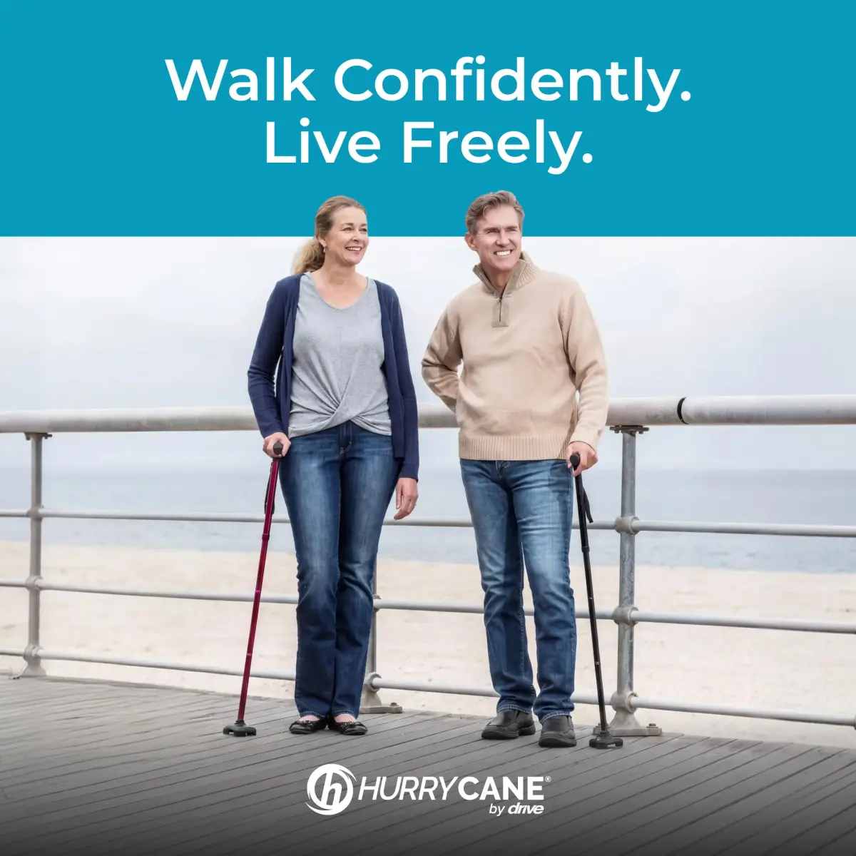 HurryCane Freedom Edition Foldable Walking Cane with T Handle, Black 30.5-37.5 inches | Patented SteadiGrip Base for Enhanced Stability - view 9